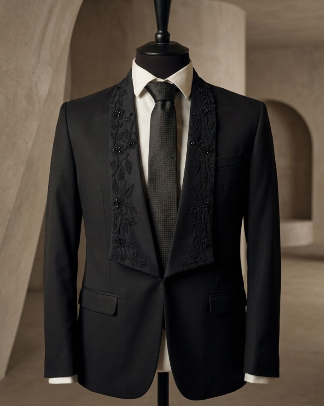 Midnight Monarch – Handcrafted Statement Tuxedo